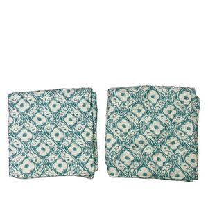 10/$25🦋 Set of 2 Levtex LLC Aqua & White Floral Euro Shams